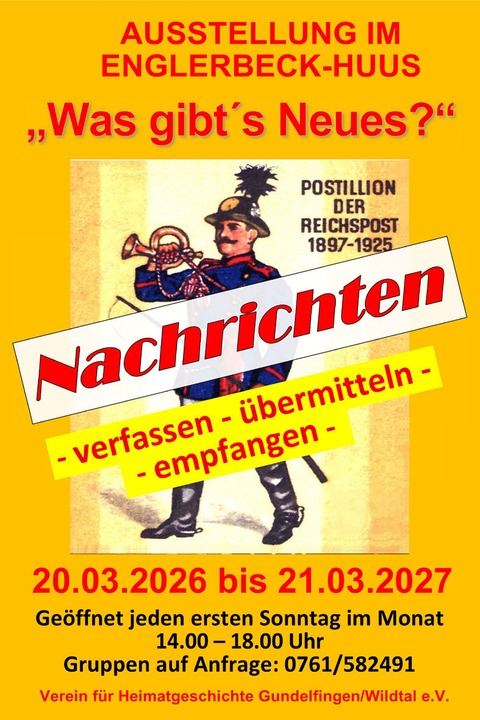 Ausstellung "Nachrichten -verfassen - �bermitteln- empfangen - - Gundelfingen - 07.06.2026 14:00