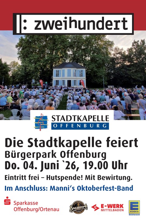 200 Jahre Stadtkapelle Offenburg - Offenburg - 04.06.2026 19:00