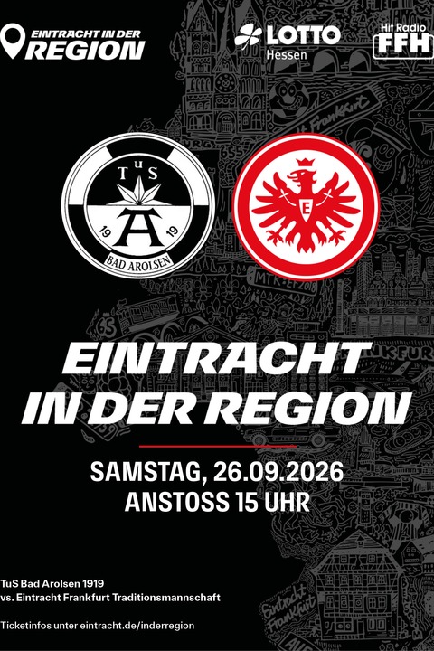 Eintracht in der Region - TuS Bad Arolsen 1919 vs. Eintracht Frankfurt Traditionsmannschaft - Bad Arolsen - 26.09.2026 15:00