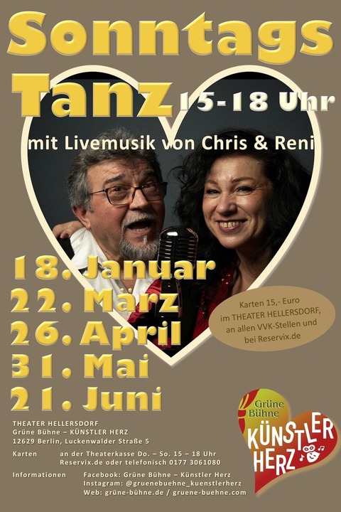 Tanzveranstaltungen im Theater Hellersdorf - Sonntagstanz - Berlin - 23.08.2026 15:00