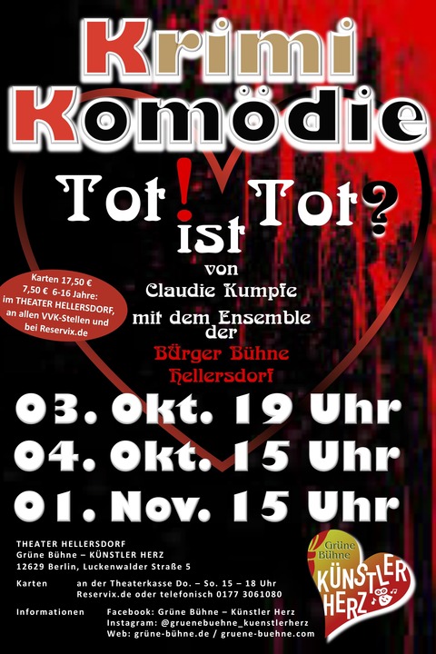 Tot ist Tot - Kriminalkom�die - Krimikom�die - Berlin - 03.10.2026 19:00