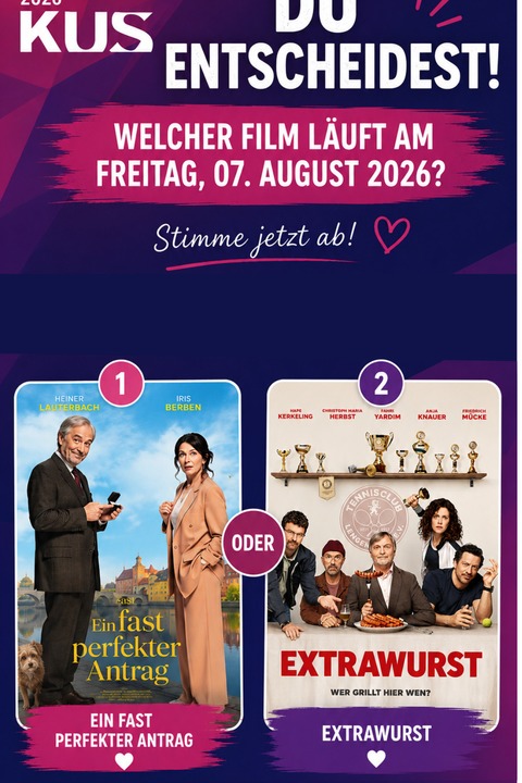 Open Air Kino Eibelstadt - Sie entscheiden, welcher Film l�uft! - Eibelstadt - 07.08.2026 19:00