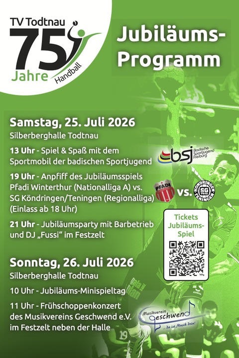 75 Jahre Handballabteilung des Turnverein Todtnau - Todtnau - 25.07.2026 13:00