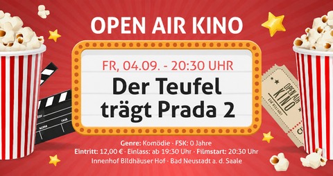 Open Air Kino - Der Teufel tr�gt Prada 2 - Bad Neustadt - 04.09.2026 20:30