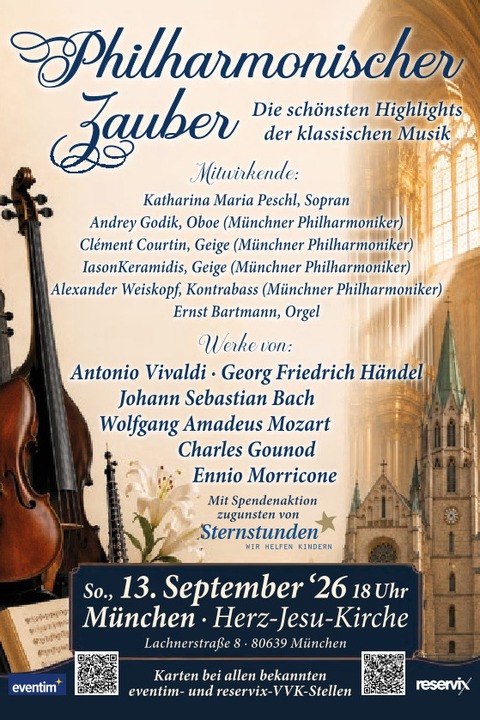 Philharmonischer Zauber - Mit Musiker der M�nchner Philharmoniker - M�NCHEN - 13.09.2026 18:00