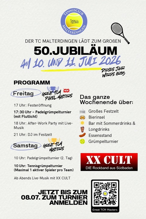 50 Jahre Tennisclub Malterdingen - Malterdingen - 10.07.2026 17:00