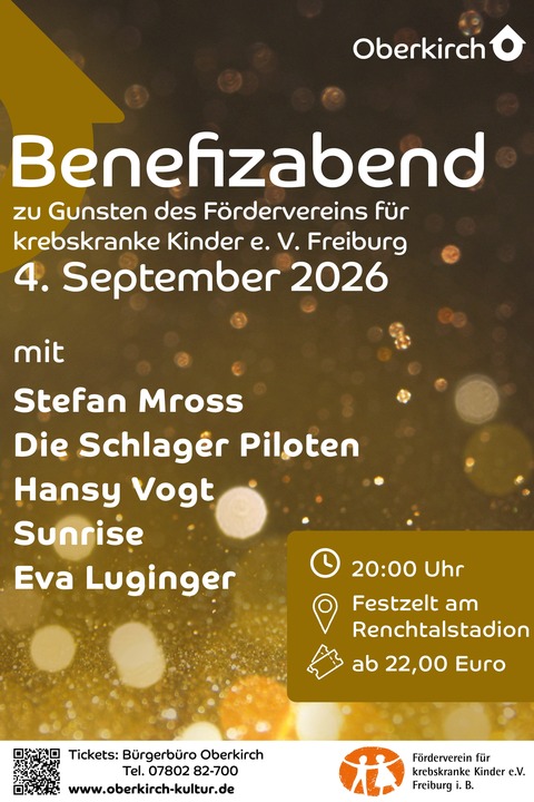 Benefizkonzert zu Gunsten des F�rdervereins f�r krebskranke Kinder e.V. - Oberkirch - 04.09.2026 20:00