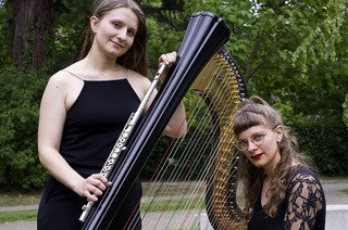Das Duo Aura Flidias gibt ein Konzert mit Harfe und Fl�te im Storchenhof in Teningen
