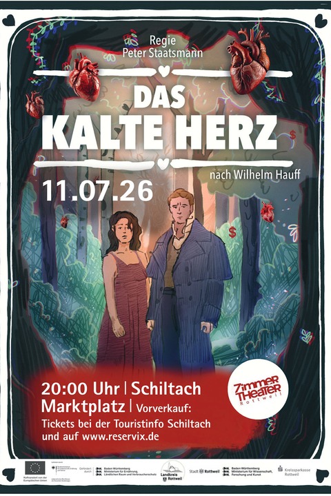 Zimmertheater Rottweil: Das Kalte Herz - Von Wilhelm Hauff - Schiltach - 11.07.2026 20:00