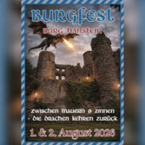 Burgfest Burg Hanstein - BORNHAGEN - 01.08.2026 10:00